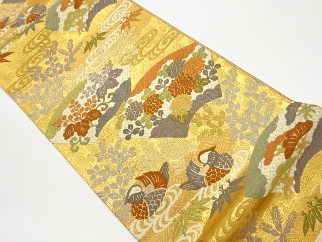 JAPANESE FUKURO OBI / SAGANISHIKI / KARA-ORI / WOVEN MANDARIN DUCK